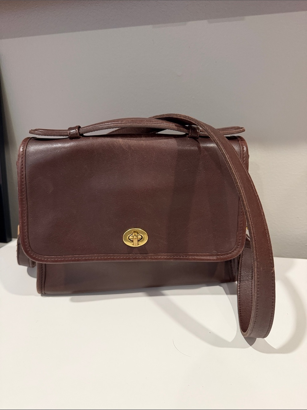 Coach Classic Brown Leather Crossbody Bag